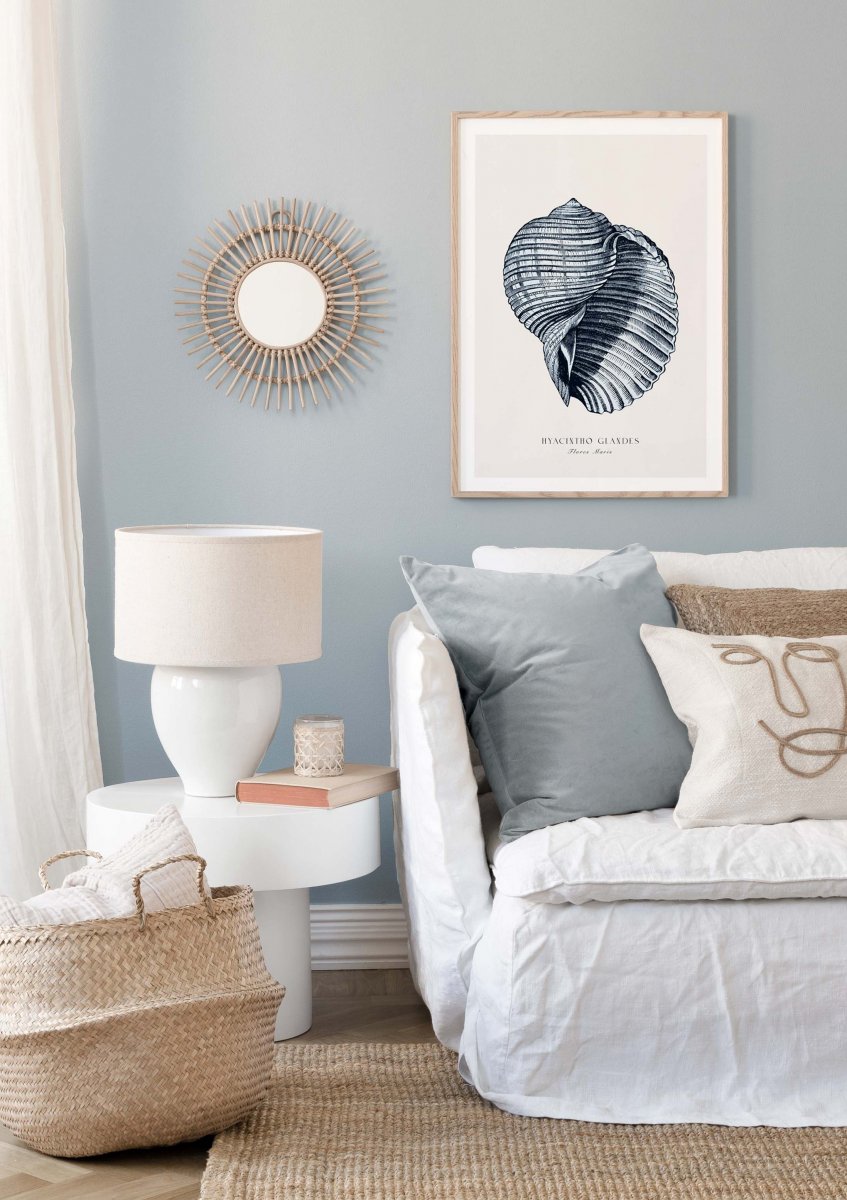 Blue Seashell Poster