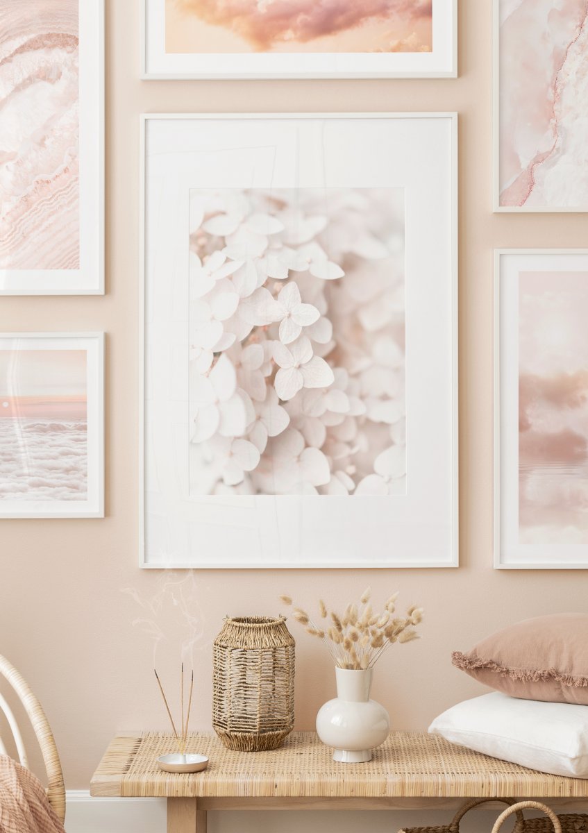 White Hydrangea Poster