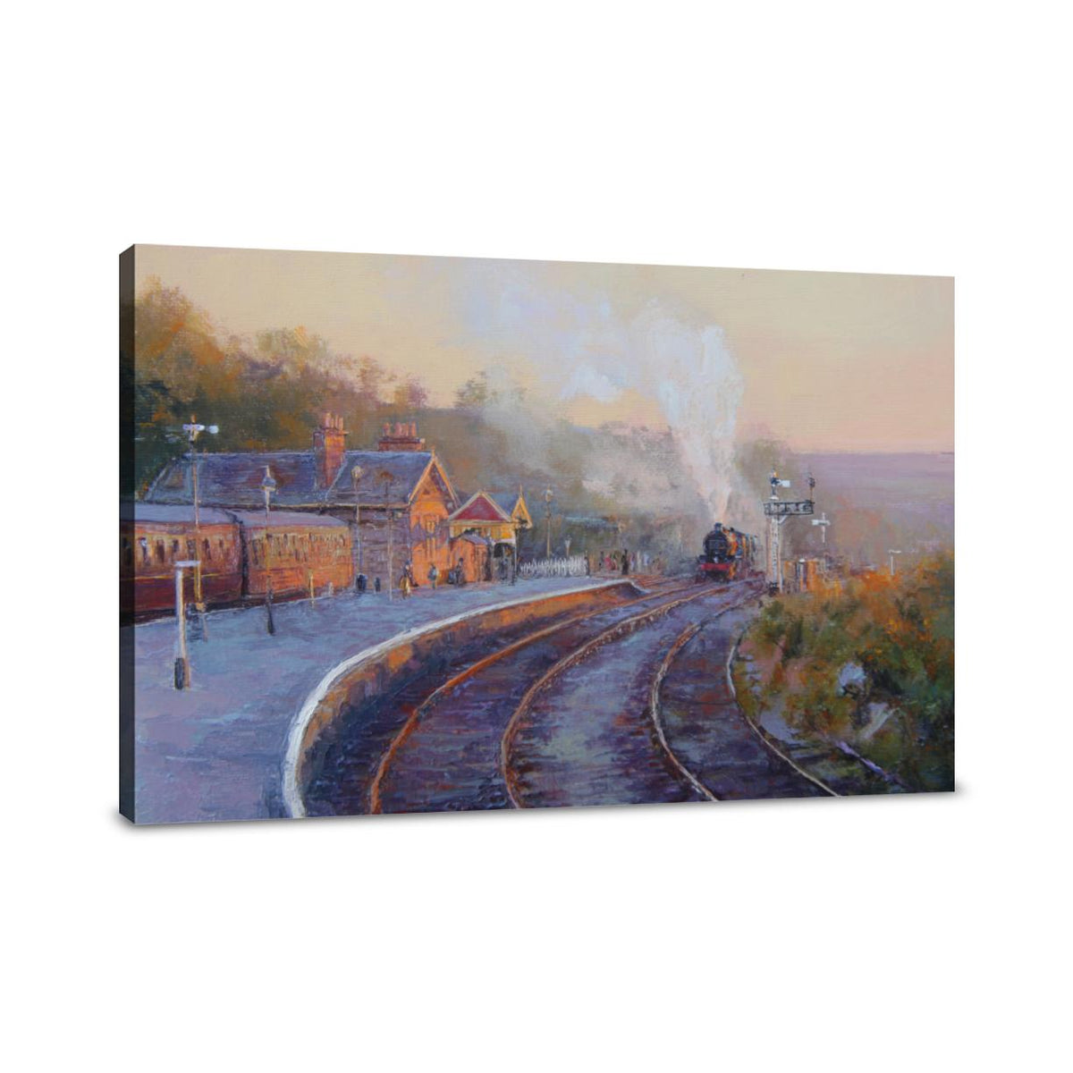 Steam Train Sunrise Canvas