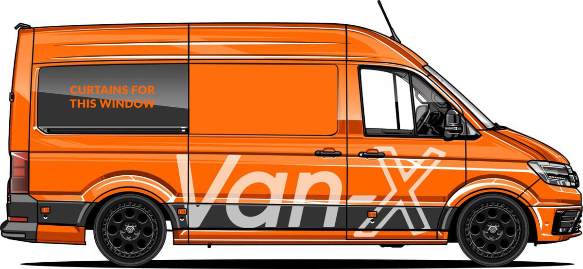 For MAN TGE / NEW Crafter Blackout Camper Curtains Black/Black - Create Your Own Bundle | Van-X