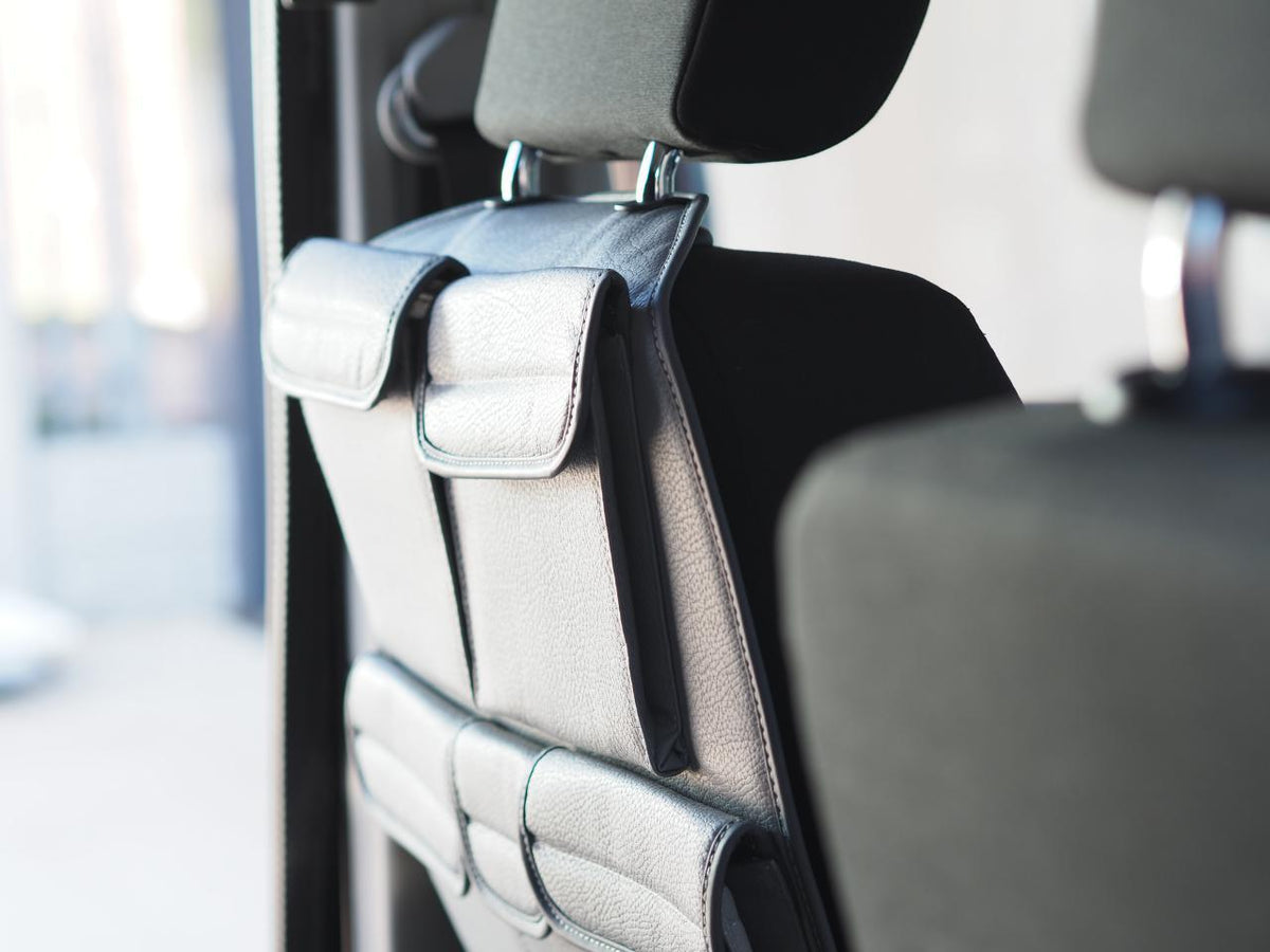 For VW T5 & T5.1 Transporter Leatherette Captain Seat Back Organiser Campervan Storage - Van-X
