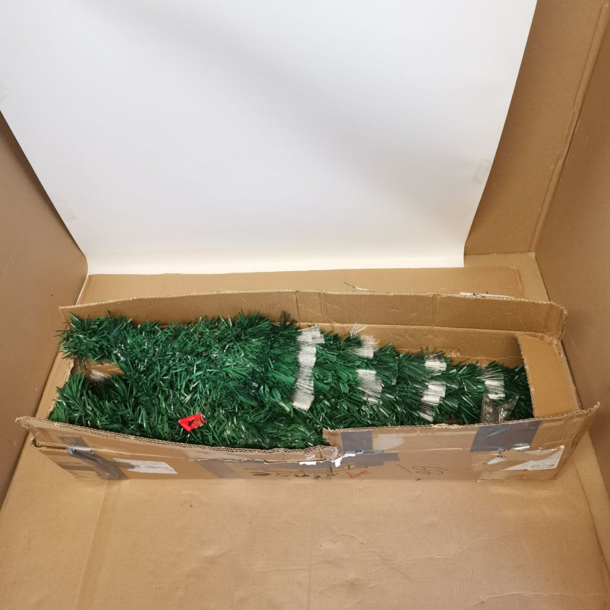Fibre Optic Christmas Tree 6ft Pre Lit 250 LED Artificial Xmas Tree Asinse