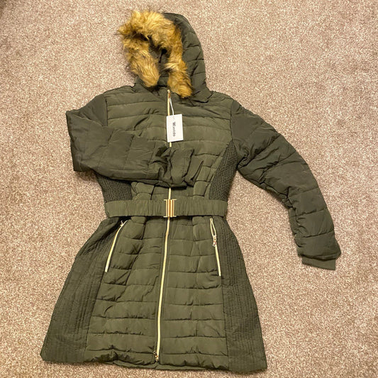 Wantdo Womens Long Puffer Coat Army Green XL XXL Waterproof Winter Jacket