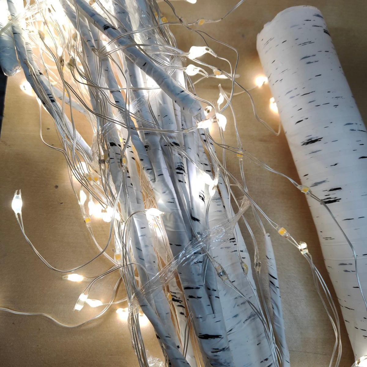 Pre Lit Birch Christmas Tree 6FT with 288 Warm White LED Lights EAMBRITE