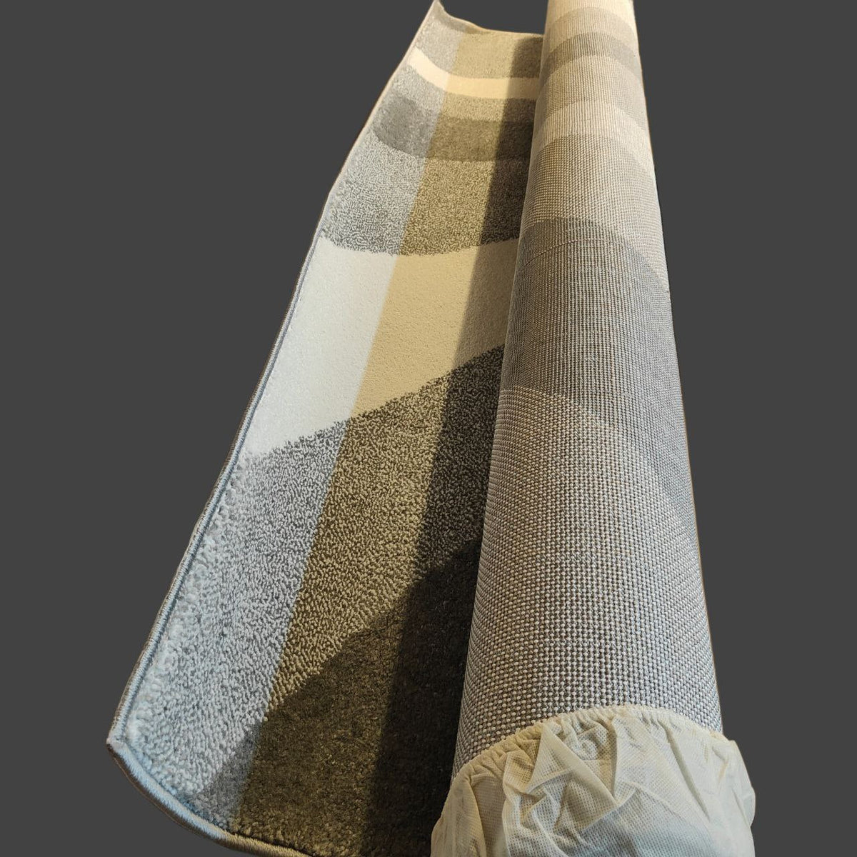 Large Rug 160x230cm Swirl Pattern Short Pile Living Room Area Rug Natural