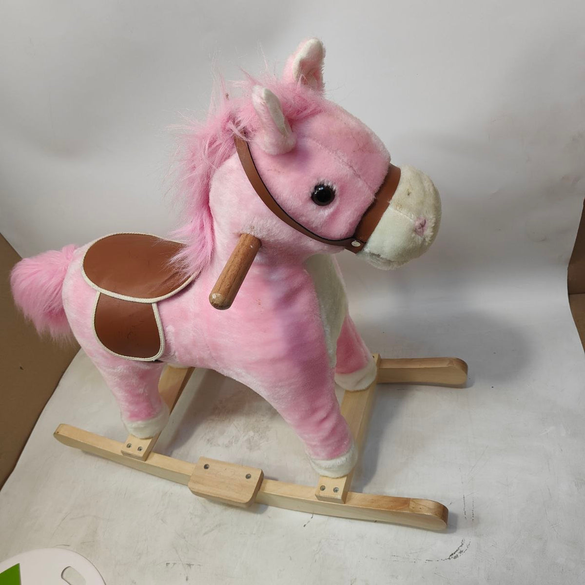 Kids Rocking Horse Plush Ride On Toy Sound Moving Mouth 3-6 years HOMCOM