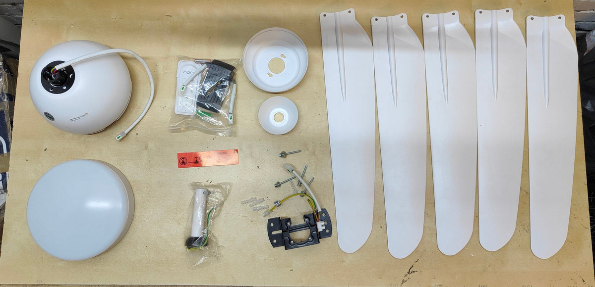 51 Inch Ceiling Fan With Light Remote White 5 Blade LED CJOY