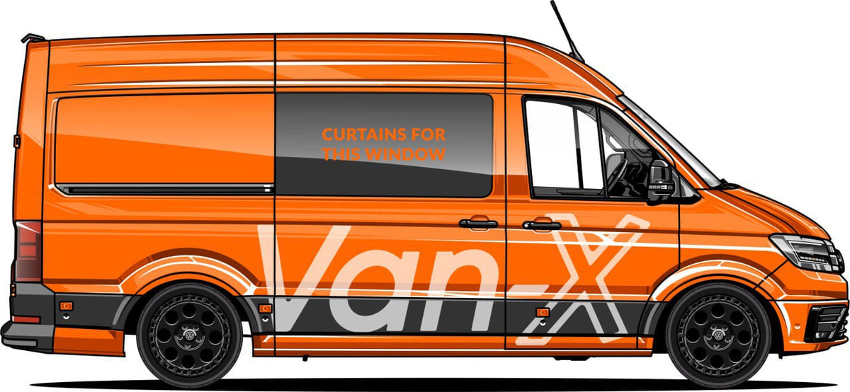 For MAN TGE / NEW Crafter Blackout Camper Curtains Black/Black - Create Your Own Bundle | Van-X