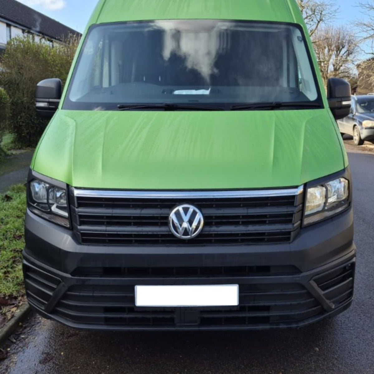 For VW Crafter Headlight Guards Hammerite Ultimate Matte Black (2018-2025) | Front Headlight Protectors | Van-X