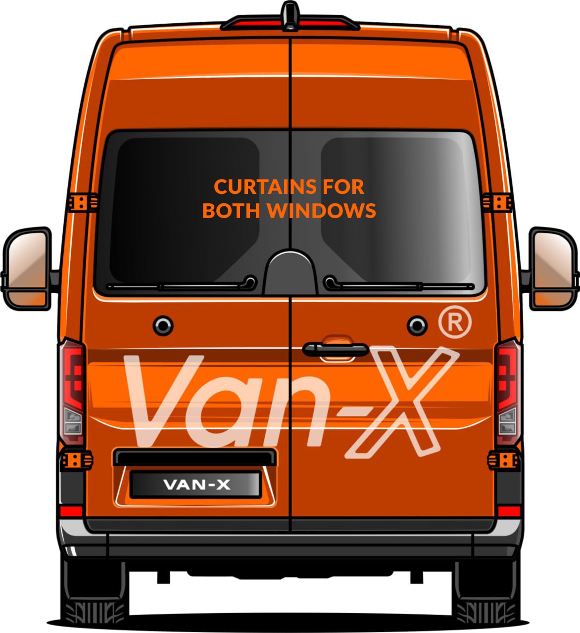 For MAN TGE / NEW Crafter Blackout Camper Curtains Black/Black - Create Your Own Bundle | Van-X