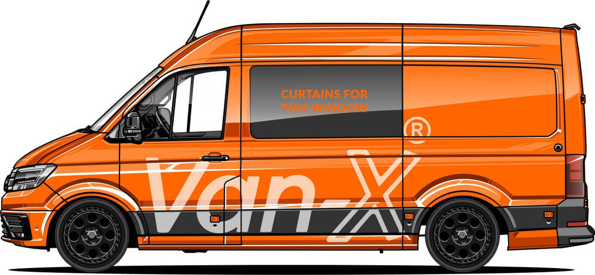 For MAN TGE / NEW Crafter Blackout Camper Curtains Black/Black - Create Your Own Bundle | Van-X