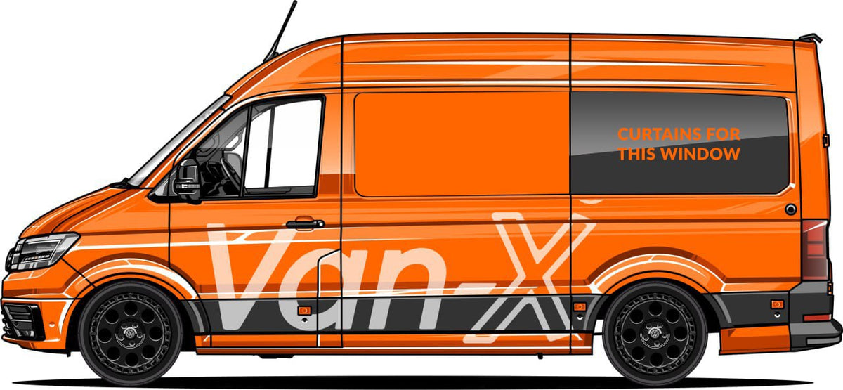 For MAN TGE / NEW Crafter Blackout Camper Curtains Black/Black - Create Your Own Bundle | Van-X