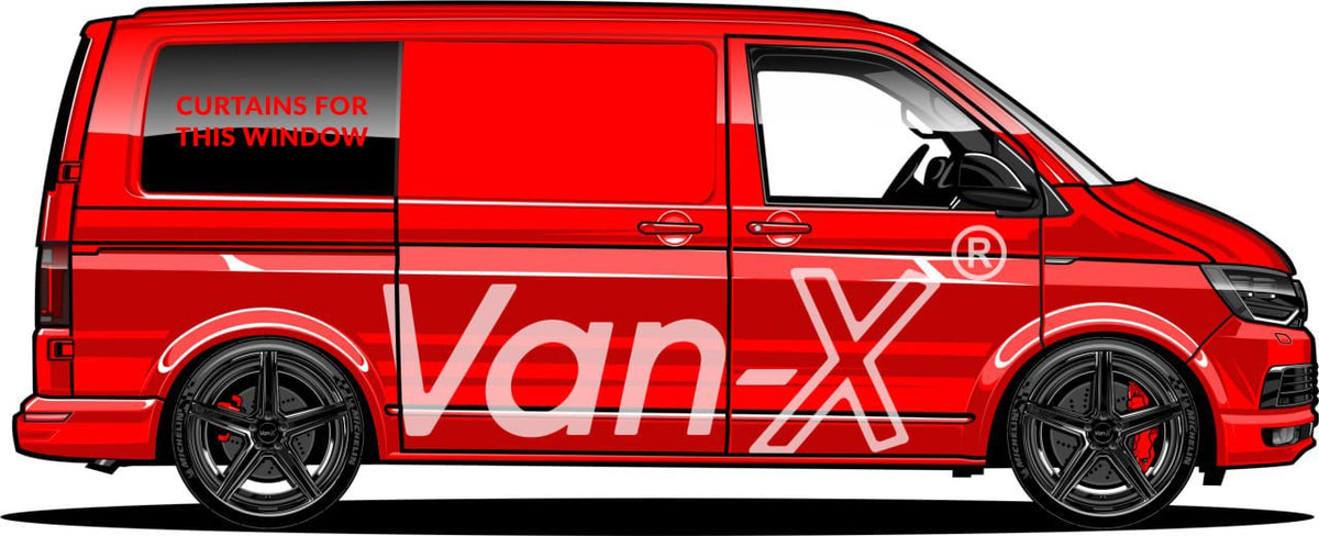 For VW Caddy Blackout Camper Curtains Black/Burgundy - Create Your Own Bundle | Van-X