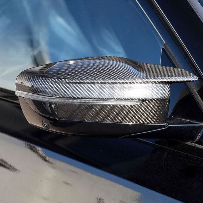 CF Style Pre-Preg Carbon Fibre Replacement Mirror Covers for BMW G11 G12 7 Series RHD 15-22