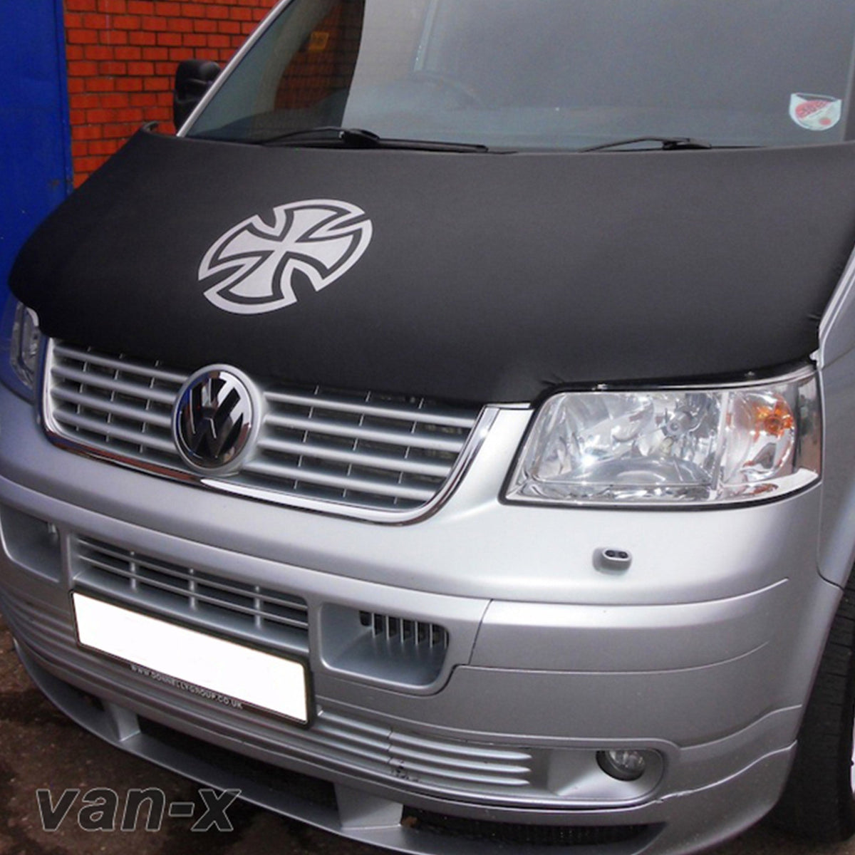 For VW T5 Bonnet Bra Cover – Silver French Cross Design | Van-X