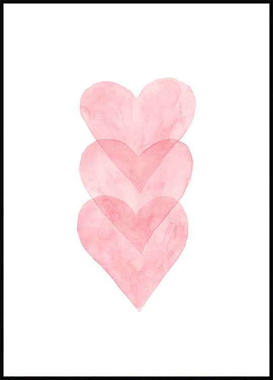 Watercolour Hearts Poster