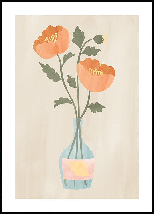 Abstract Poppy Bouquet Poster