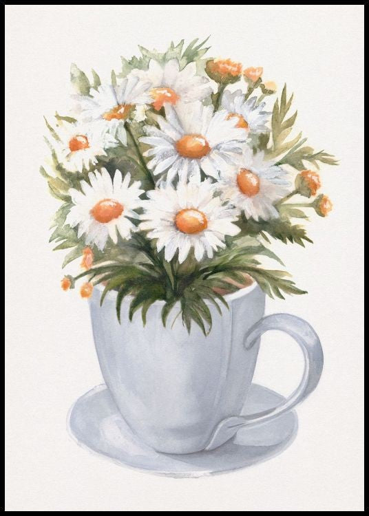 Cup of Daisies Poster