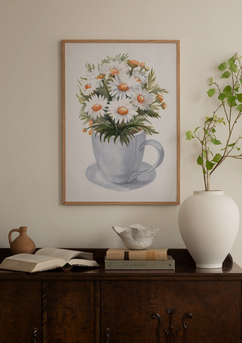 Cup of Daisies Poster