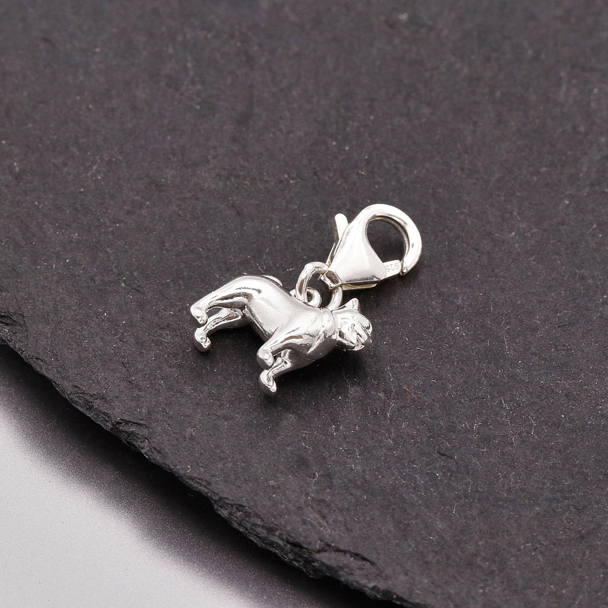 Pug Silver Dog Charm