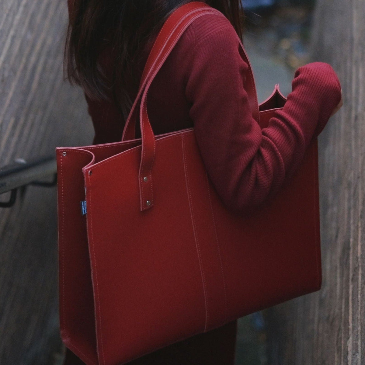 Zatchels Handmade Leather Shopper Tote Bag – Red