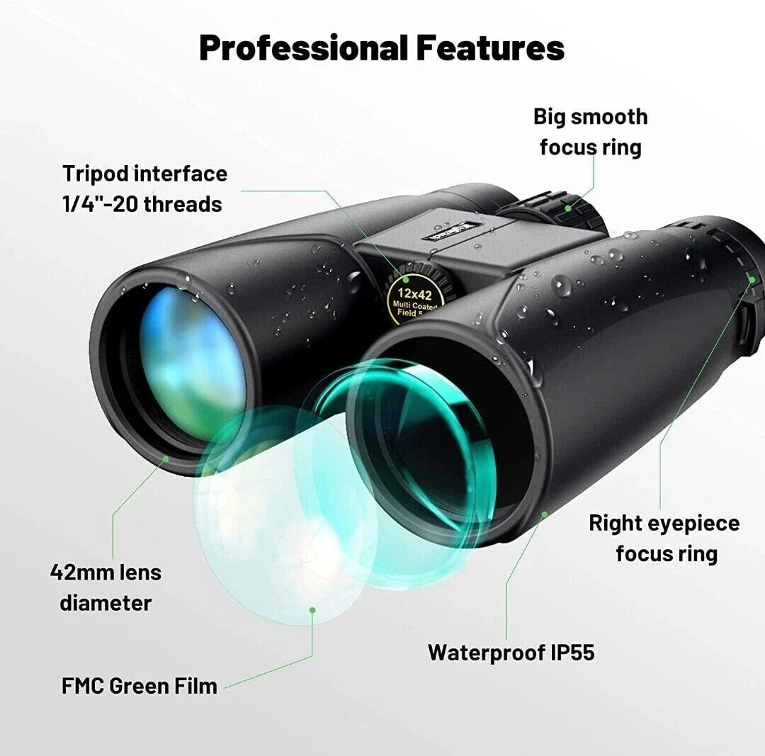 Kylietech TL01 High Power 12X42 Binocular - Black