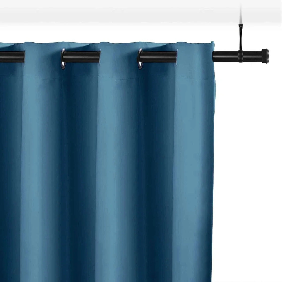 Curtain Rod 210-310cm Adjustable Window Shower Rail Round Cap Qlfyuu