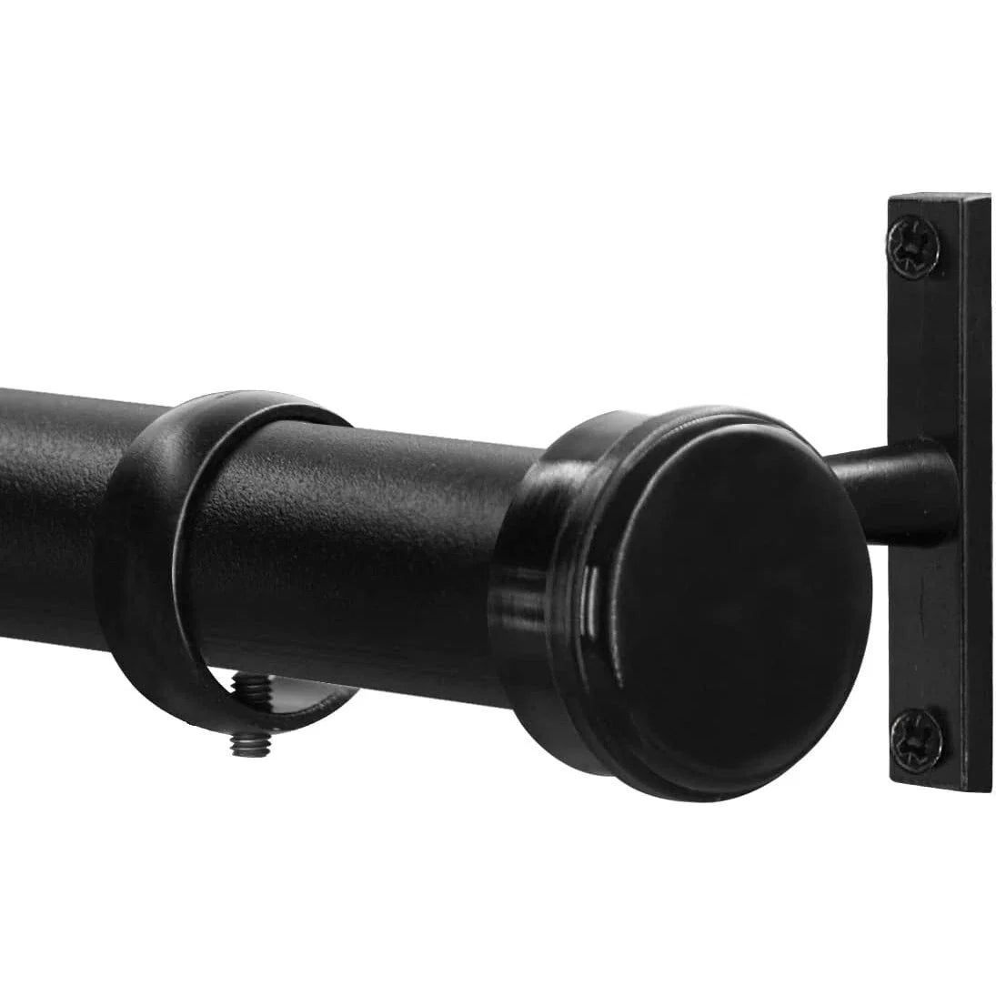 Curtain Rod 210-310cm Adjustable Window Shower Rail Round Cap Qlfyuu