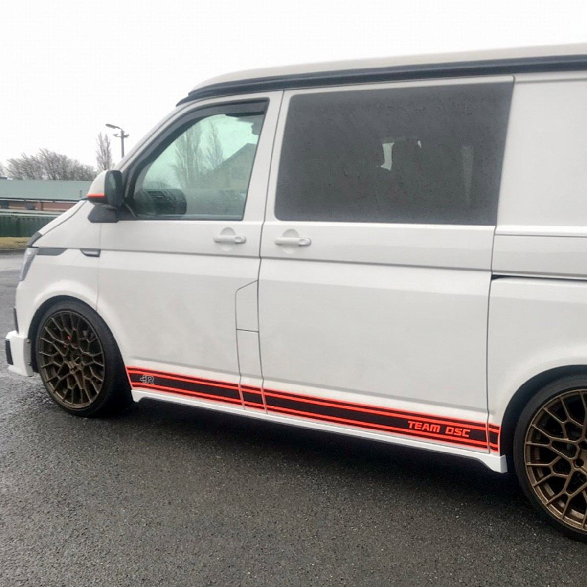 For VW T6 Transporter SWB Side Skirts Candy White Plastic Painted and Ready to Fit