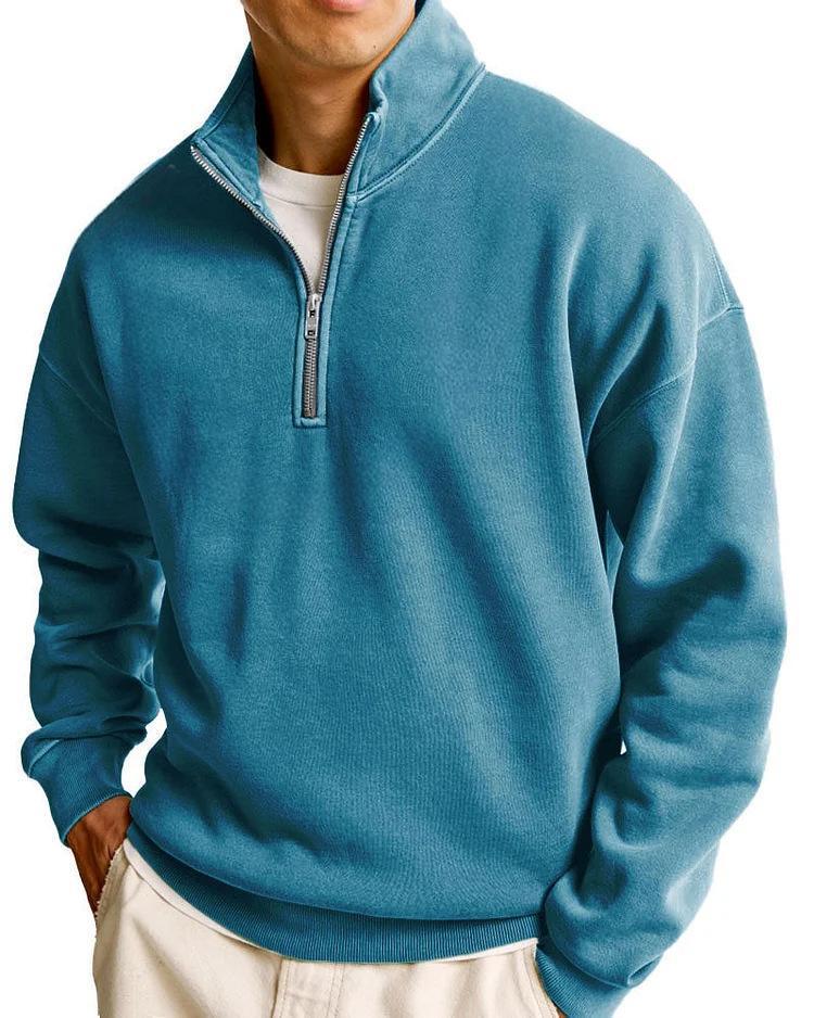 Half-Zip Stand Collar Long Sleeve Sweater