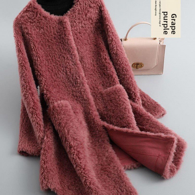 Particulate Sheep Sheared Fur Women'S Coat
