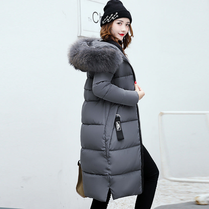 Long Fur Collar Cotton-Padded Jacket