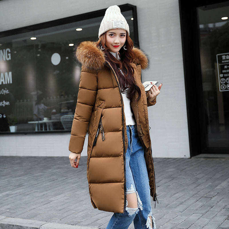 Long Fur Collar Cotton-Padded Jacket