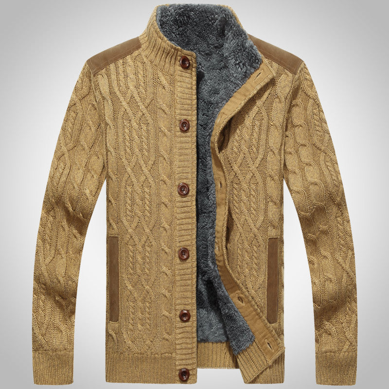 Fleece-Lined Twist Neck Sweater