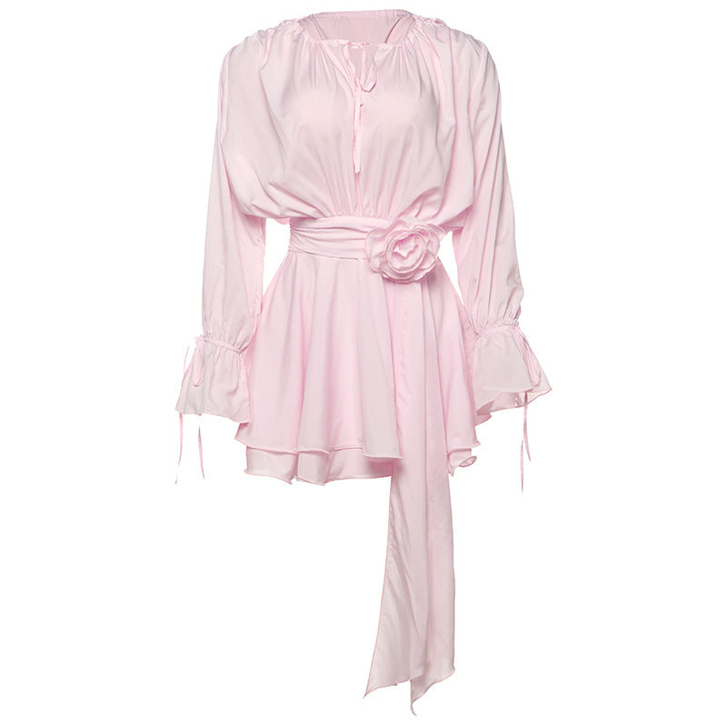Horn sleeve hip dress