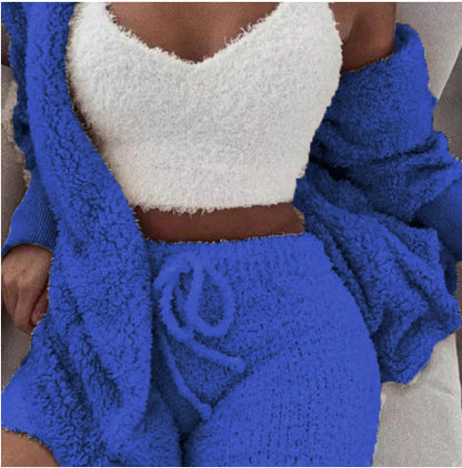 Plush Home Clothes Casual 3-Piece Set
