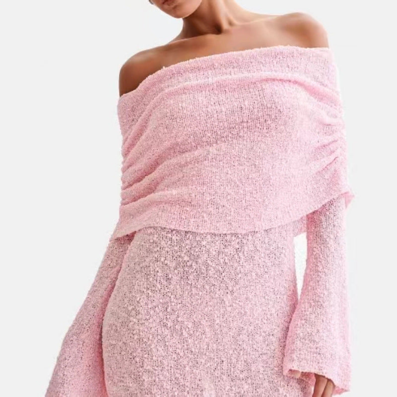Knitted off-shoulder dress