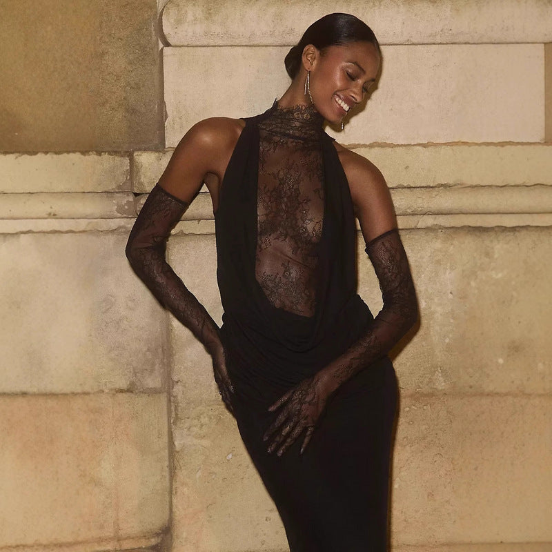 Sexy Deep V Pleated Evening Gown