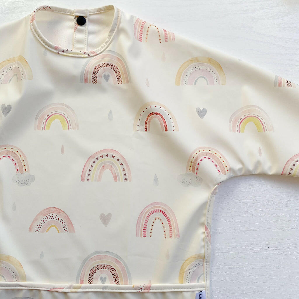 Long Sleeved Baby Bib - Rainbow print