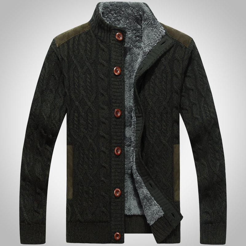 Fleece-Lined Twist Neck Sweater