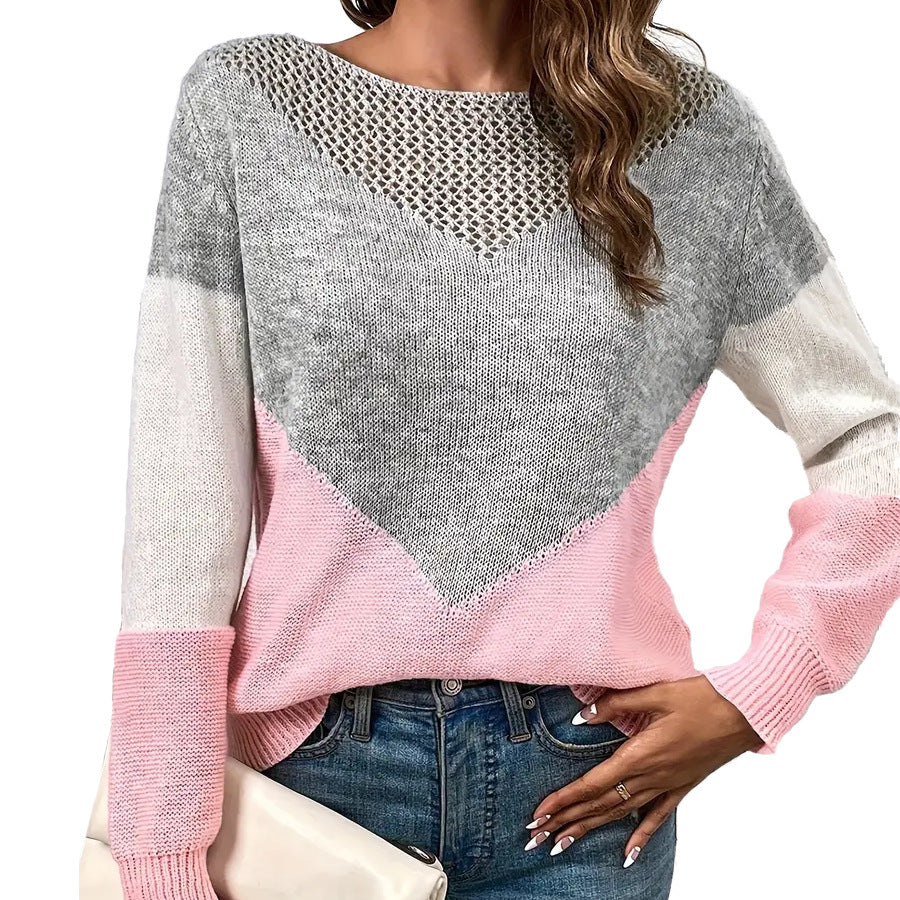 Contrast Crewneck Sweater