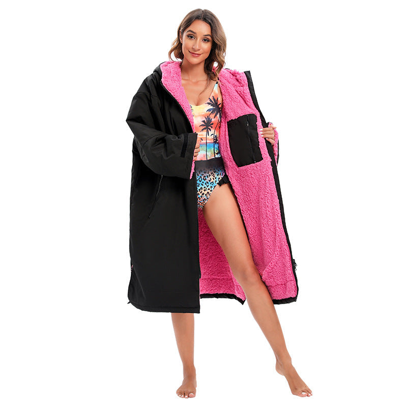 Fleece-Lined Thickened Cape Bathrobe