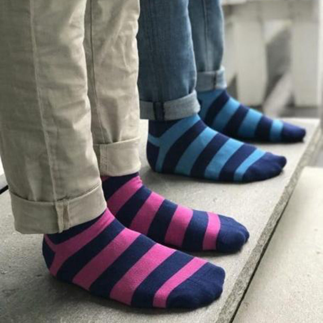 Pink Stripe Matching Bamboo Socks (Adult & Child)