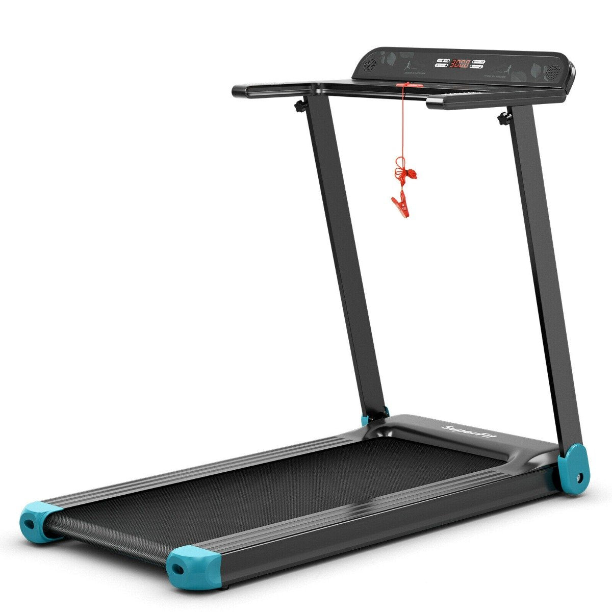 Folding Treadmill with APP Control and Bluetooth Speaker-Blue
