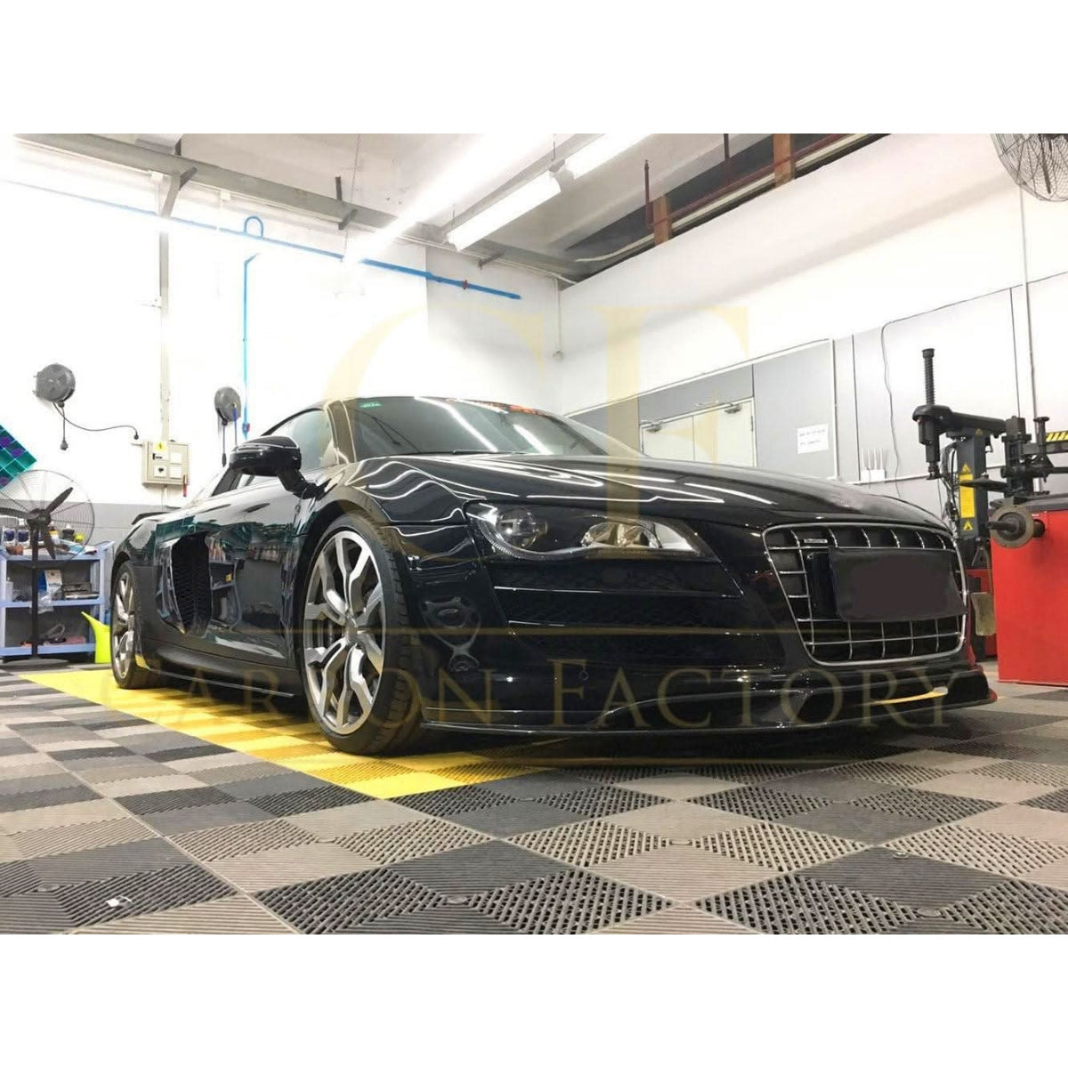 V Style Carbon Fibre Front Splitter for Audi R8 Gen 1 08-14