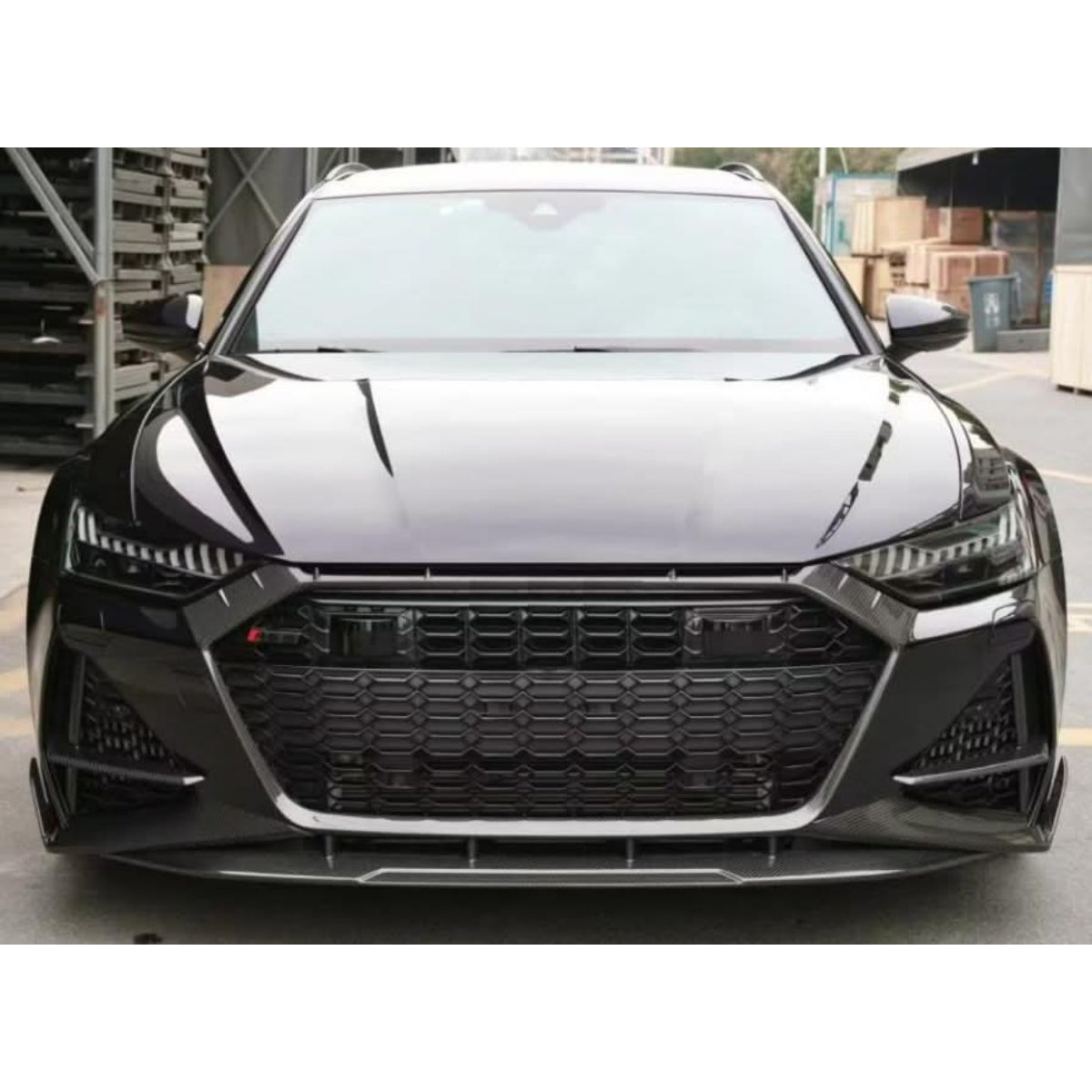 V Style Pre-Preg Carbon Fibre Front Splitter for Audi C8 RS6 19-22