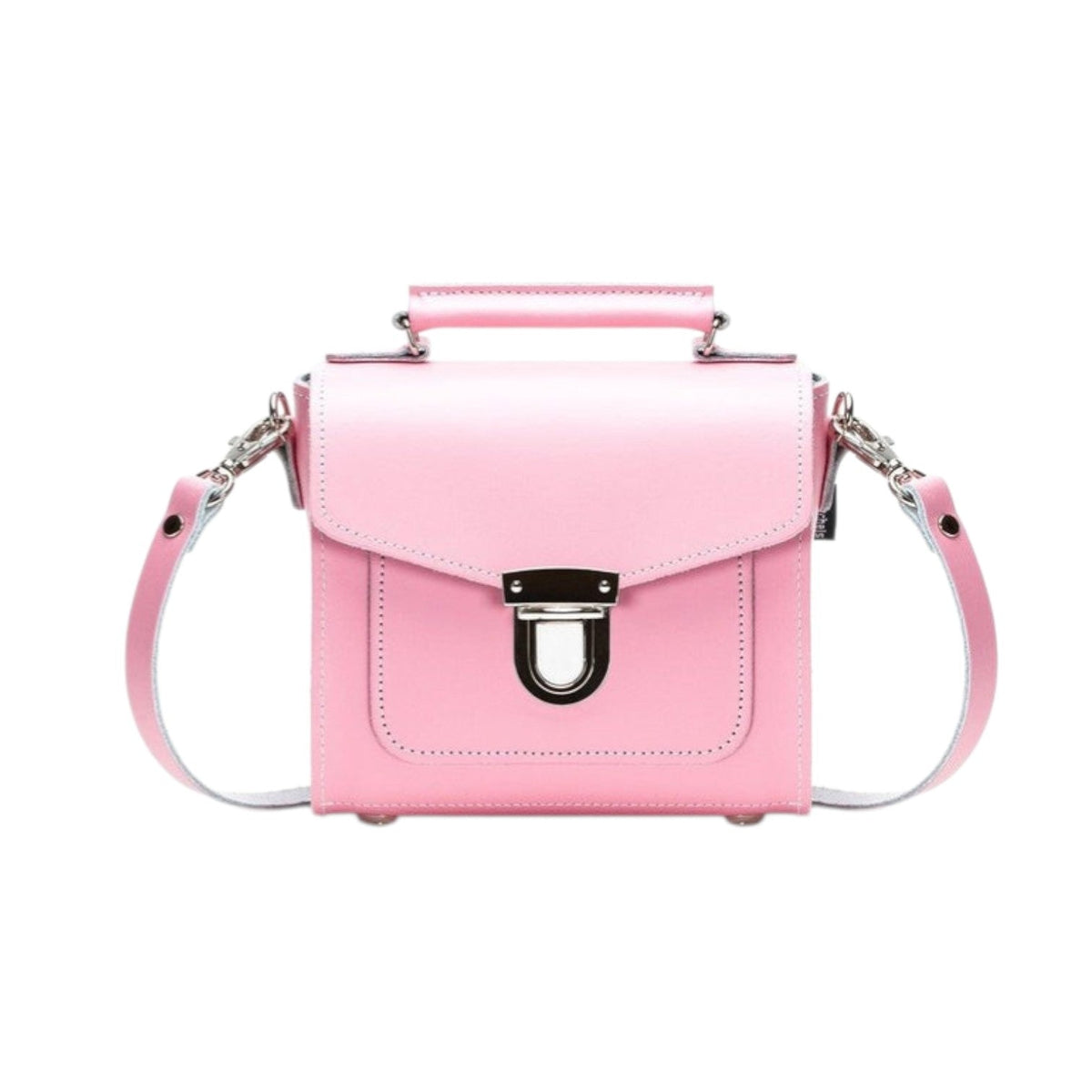 Handmade Leather Sugarcube Handbag - Pastel Pink