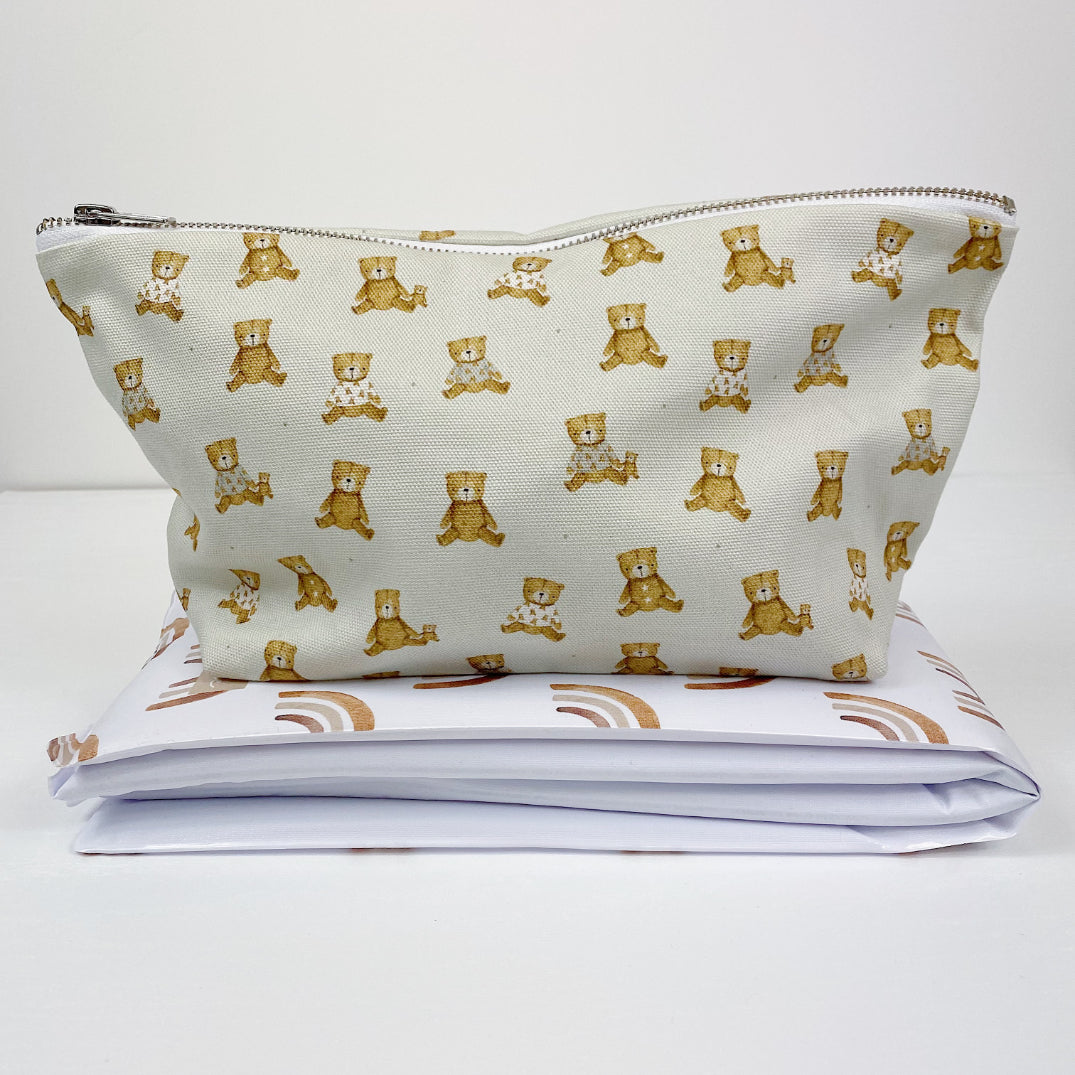 Nappy Wallet - Teddy Bear Print
