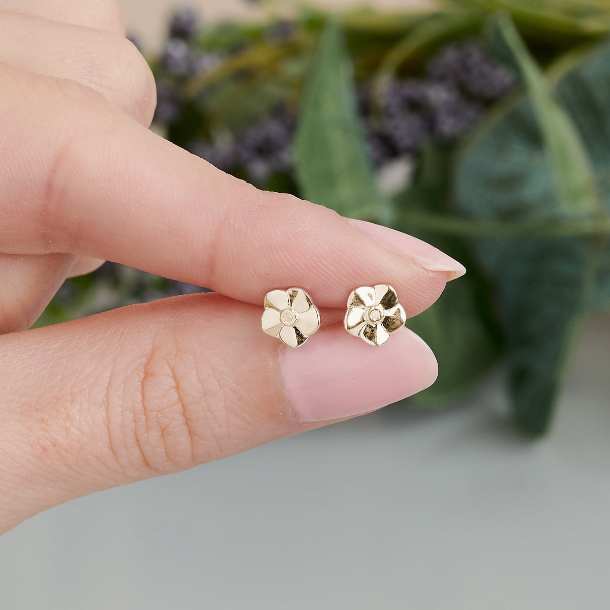 Forget-Me-Not Tiny Gold Vermeil Stud Earrings