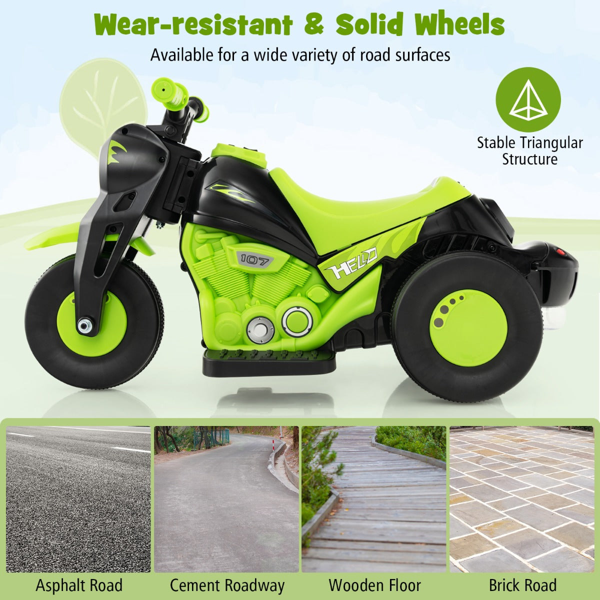 6V Electric Kid Ride on Motorcycle with Bubble Maker-Beige